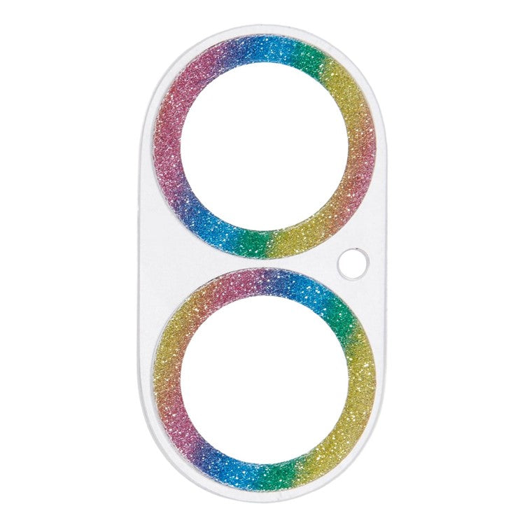 For iPhone 16 / 16 Plus Camera Lens Protector Glitter Tempered Glass Lens Film - Multi-color