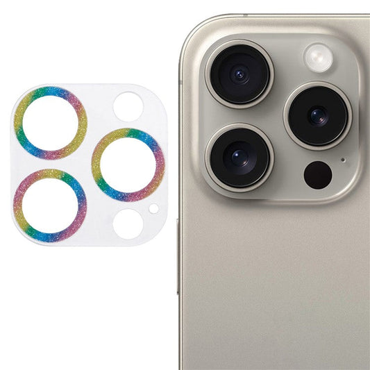 For iPhone 16 Pro / 16 Pro Max Camera Lens Protector Glitter Tempered Glass Lens Film - Multi-Color
