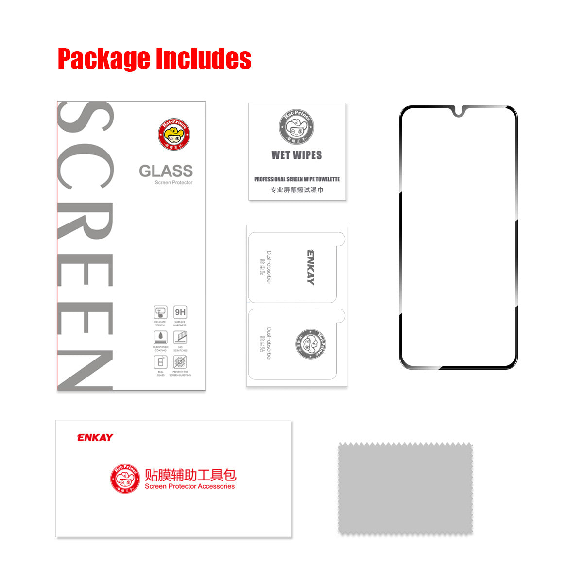 ENKAY HAT PRINCE For Samsung Galaxy A16 5G / A16 4G Screen Protector Anti-Explosion 9H Silk Printing 0.26mm Screen Film