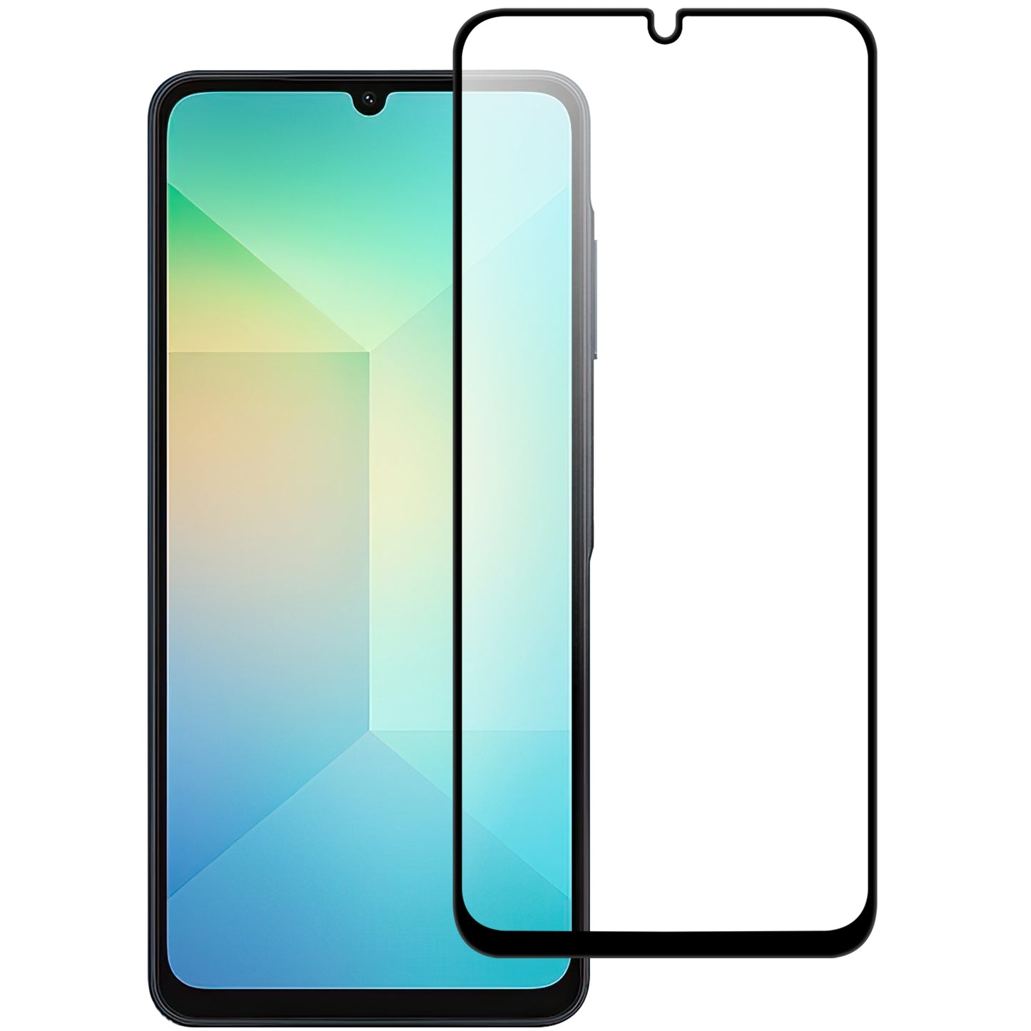 For Samsung Galaxy A06 AGC Glass Screen Protector Full Glue Black Edge Screen Film