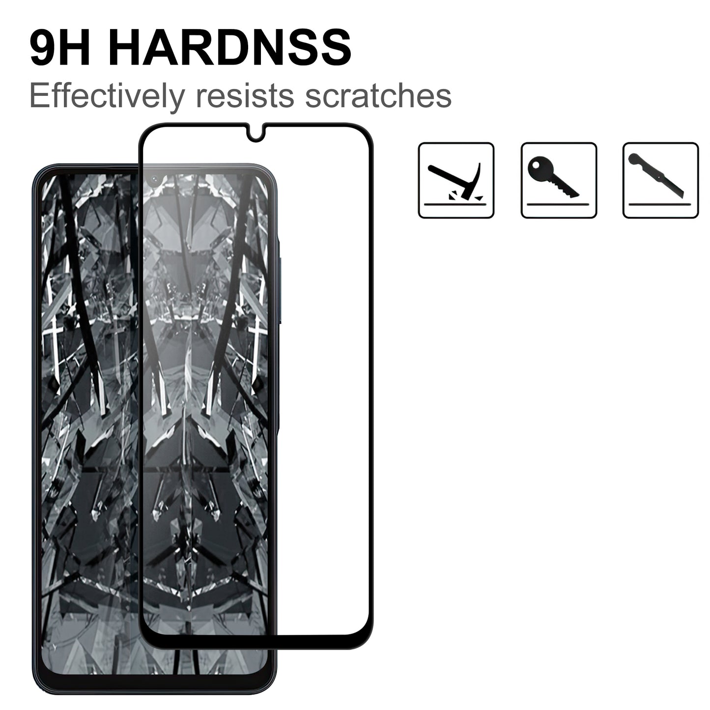 For Samsung Galaxy A06 AGC Glass Screen Protector Full Glue Black Edge Screen Film