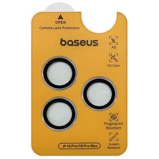 BASEUS 1 Set (3Pcs) For iPhone 16 Pro Max / 16 Pro Camera Lens Protector Corning Gorilla Glass HD Clear Lens Film