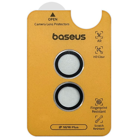 BASEUS 1 Set (2Pcs) For iPhone 16 Plus / 16 Camera Lens Protector Corning Gorilla Glass HD Clear Lens Film