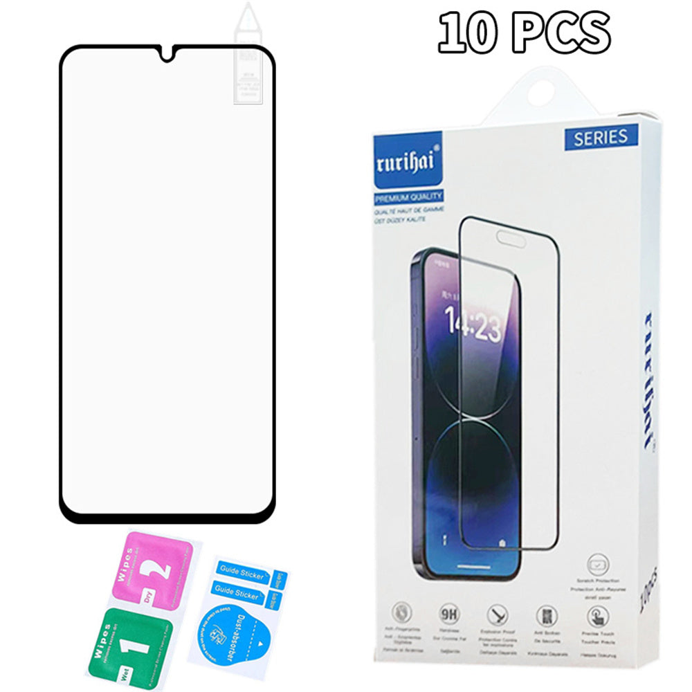 RURIHAI 10Pcs For Samsung Galaxy A06 High Aluminium-Silicon Glass Film 0.26mm 2.5D Secondary Hardening Screen Protector