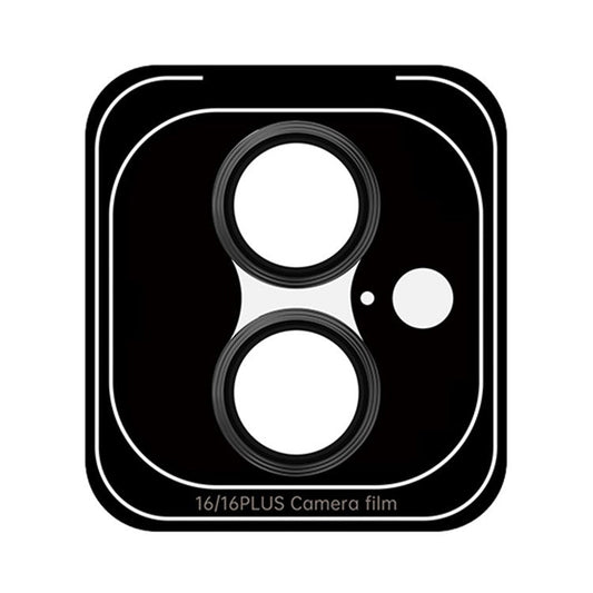 ROCK For iPhone 16 / 16 Plus Camera Lens Protector Ultra Clear High Aluminium-Silicon Glass Lens Film - Black