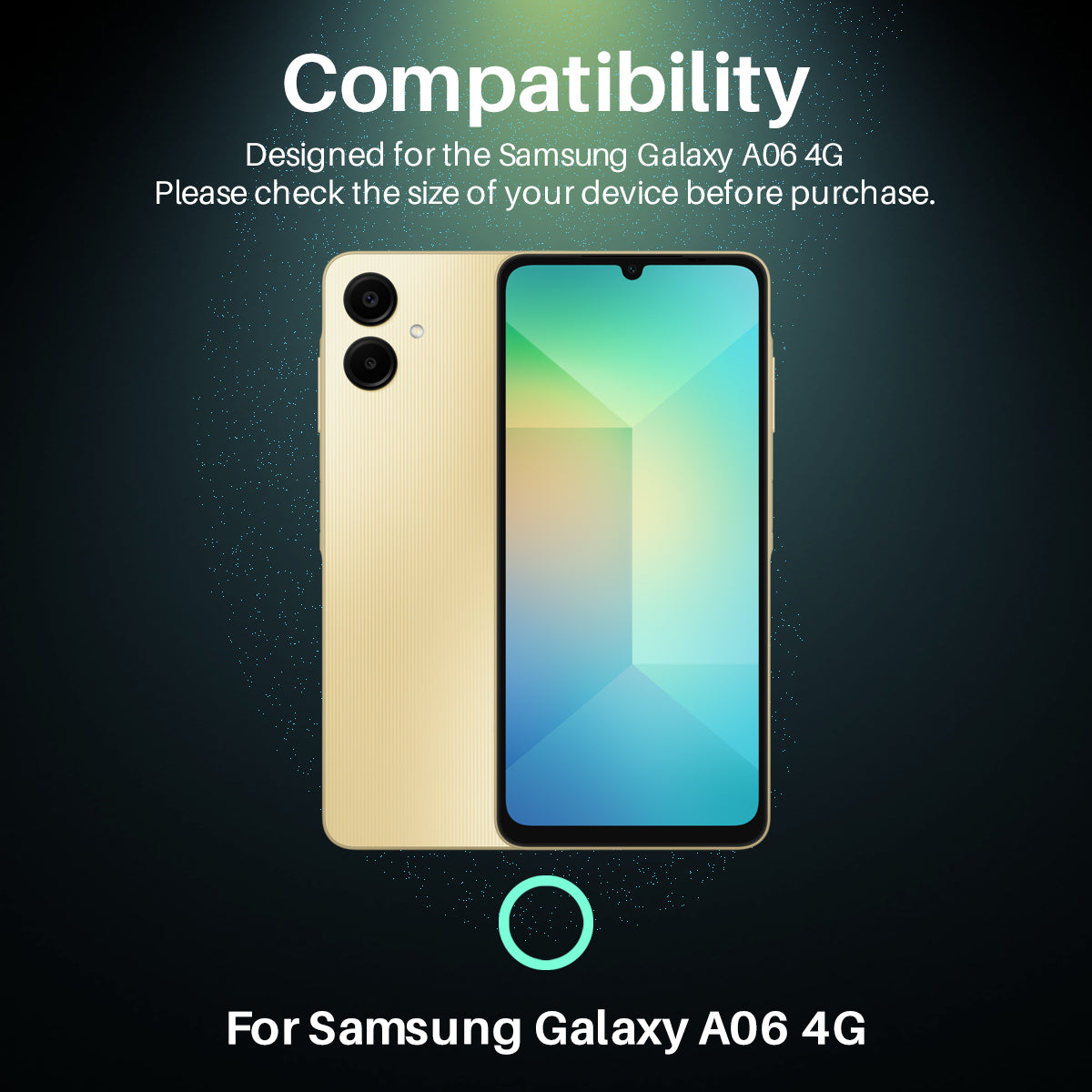 NORTHJO 1 Set For Samsung Galaxy A06 Camera Lens Flim+Tempered Glass+Metal Ring Lens Protector - Gold