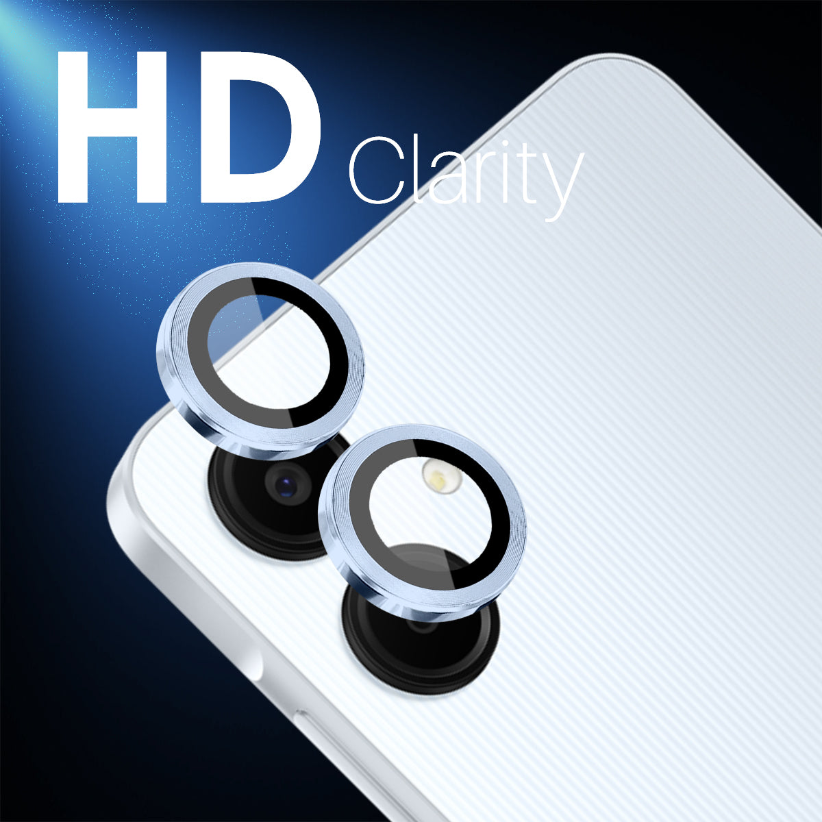 NORTHJO 1 Set For Samsung Galaxy A06 Camera Lens Flim+Tempered Glass+Metal Ring Lens Protector - Blue