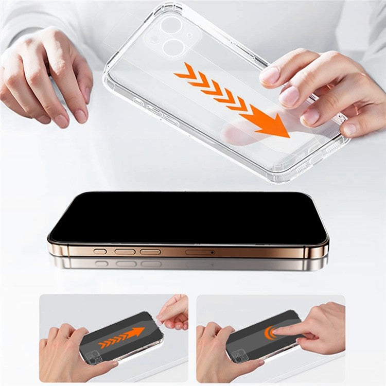 RURIHAI For iPhone 15 Pro Case Clear TPU Phone Cover with Easy Installation High Aluminium-Silicon Glass Film