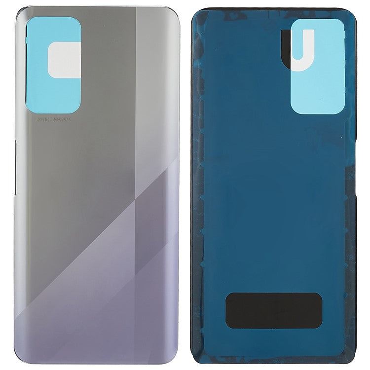 For Honor X10 5G Battery Housing Cover with Adhesive Sticker Replacement Parts - Silver