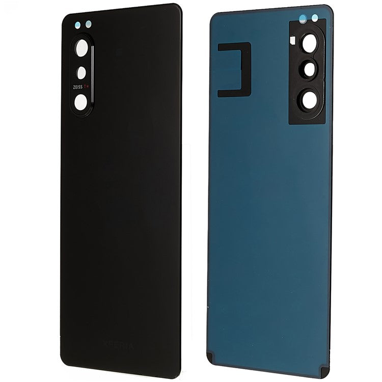 For Sony Xperia 5 II OEM Battery Housing with Adhesive Sticker + Camera Lens Cover - Black