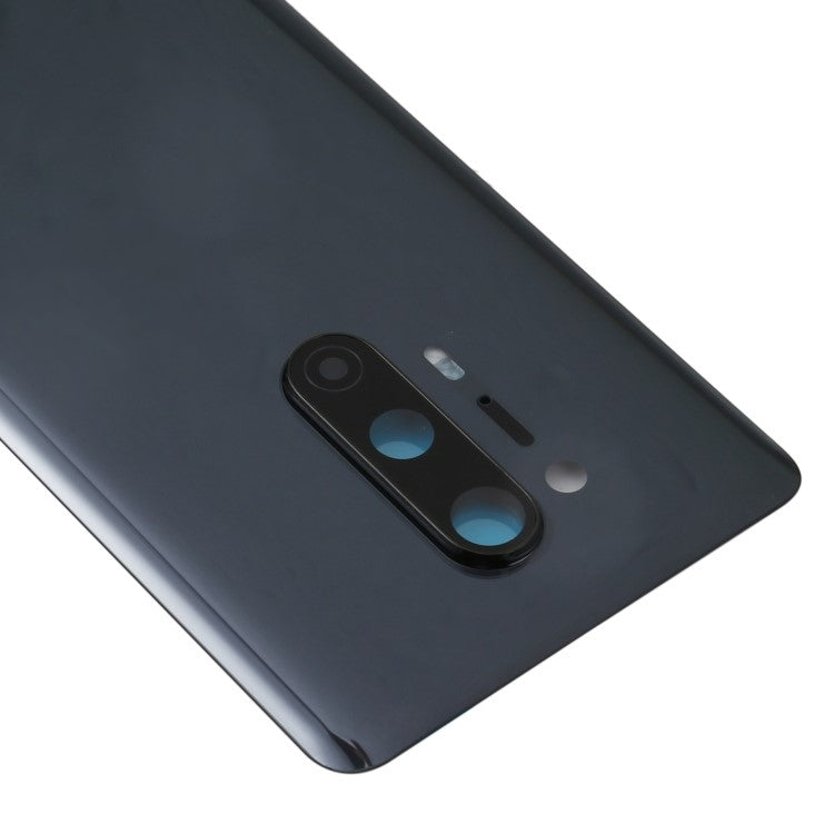 For OnePlus 8 Pro OEM Battery Housing with Adhesive Sticker + Camera Lens Cover - Black