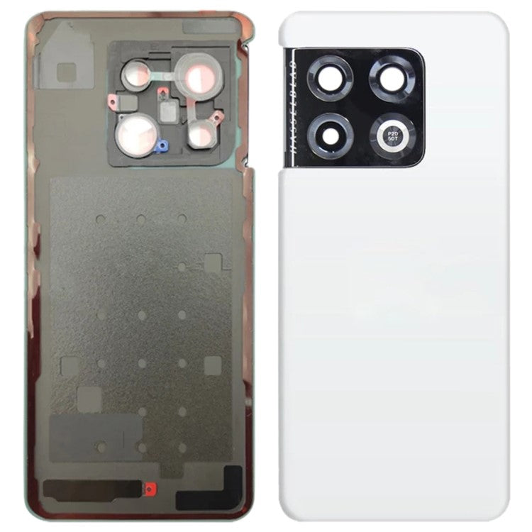 For OnePlus 10 Pro 5G OEM Battery Housing with Adhesive Sticker + Camera Lens Cover - White