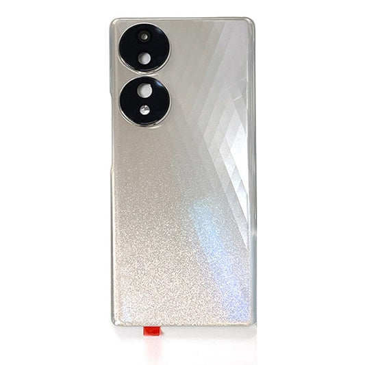 For Honor 70 5G Back Battery Housing Cover with Camera Ring Lens Cover Spare Part (without Logo) - Silver