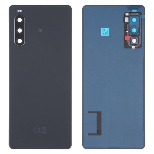 For Sony Xperia 10 IV 5G OEM Battery Housing with Adhesive Sticker + Camera Lens Cover - Black