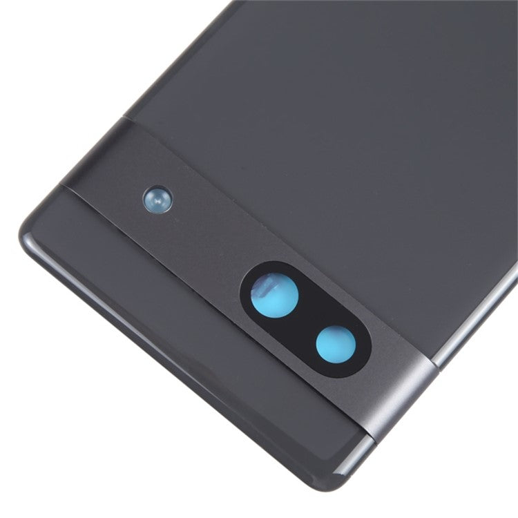 For Google Pixel 7a GWKK3 / GHL1X / G0DZQ / G82U8 OEM Battery Housing Cover Repair Part + Camera Lens Ring Cover - Black