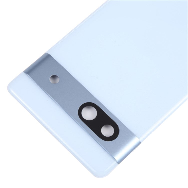 For Google Pixel 7a GWKK3 / GHL1X / G0DZQ / G82U8 OEM Battery Housing Cover Repair Part + Camera Lens Ring Cover - Blue