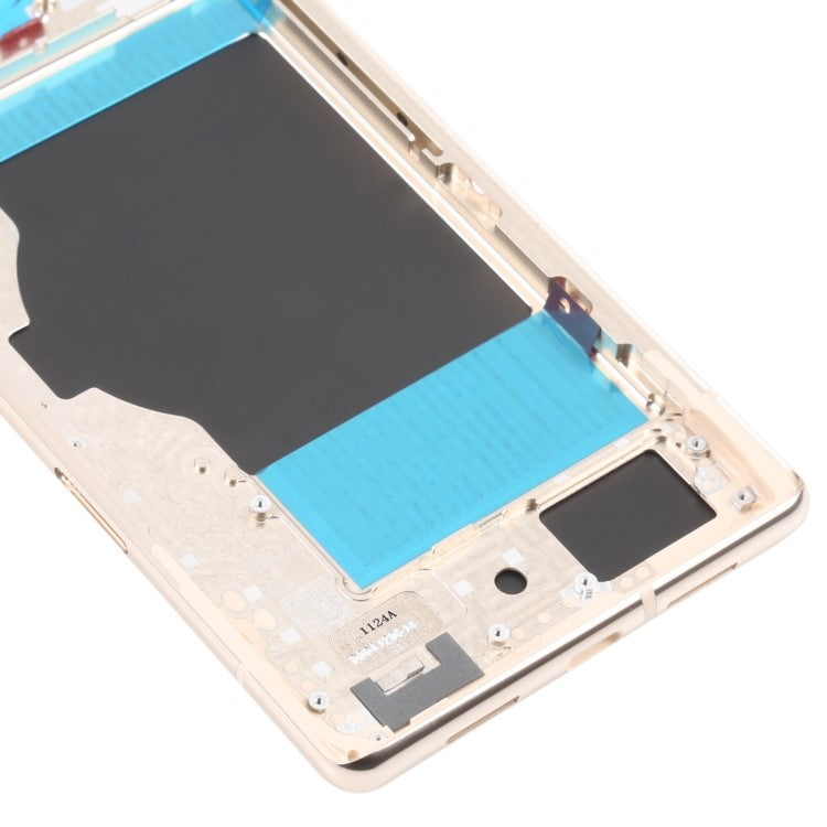 For Google Pixel 6 Pro 5G OEM Back Battery Housing Cover+Middle Plate Frame Replacement - Gold