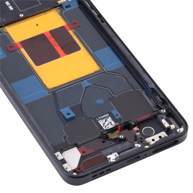 For Oppo Reno6 5G Cell Phone Middle Plate Frame Repair Part (A-Side) (without Logo) - Black