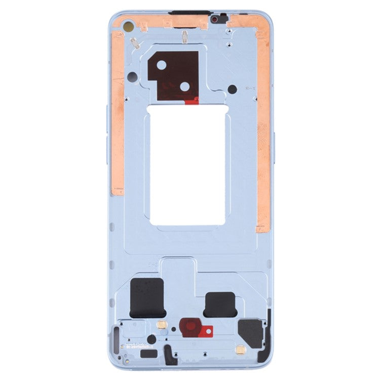 For Oppo Reno6 5G Cell Phone Middle Plate Frame Repair Part (A-Side) (without Logo) - Blue