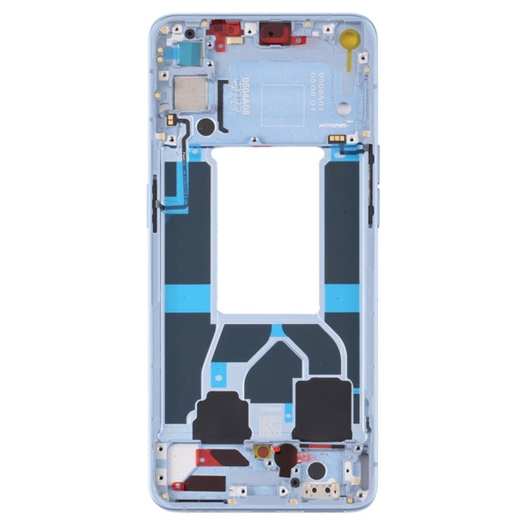 For Oppo Reno6 5G Cell Phone Middle Plate Frame Repair Part (A-Side) (without Logo) - Blue