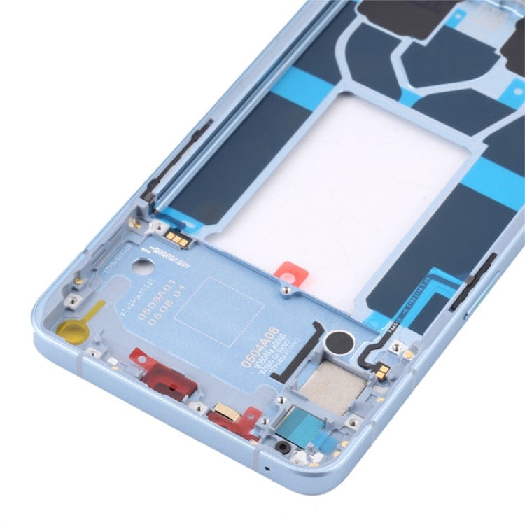 For Oppo Reno6 5G Cell Phone Middle Plate Frame Repair Part (A-Side) (without Logo) - Blue
