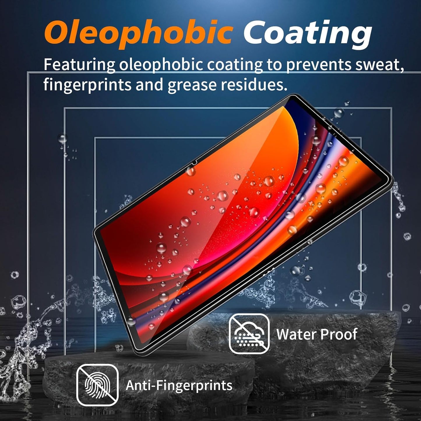 For Samsung Galaxy Tab S9 FE Tempered Glass Screen Protector 2.5D Straight Edge Film