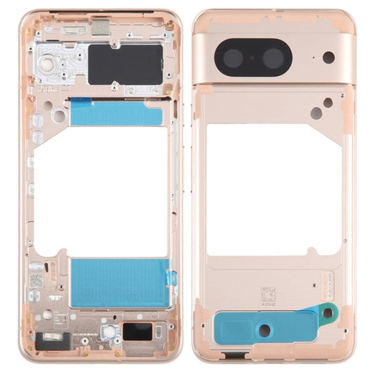 For Google Pixel 8 GKWS6 G9BQD OEM Middle Plate Frame Spare Part (without Logo) - Gold