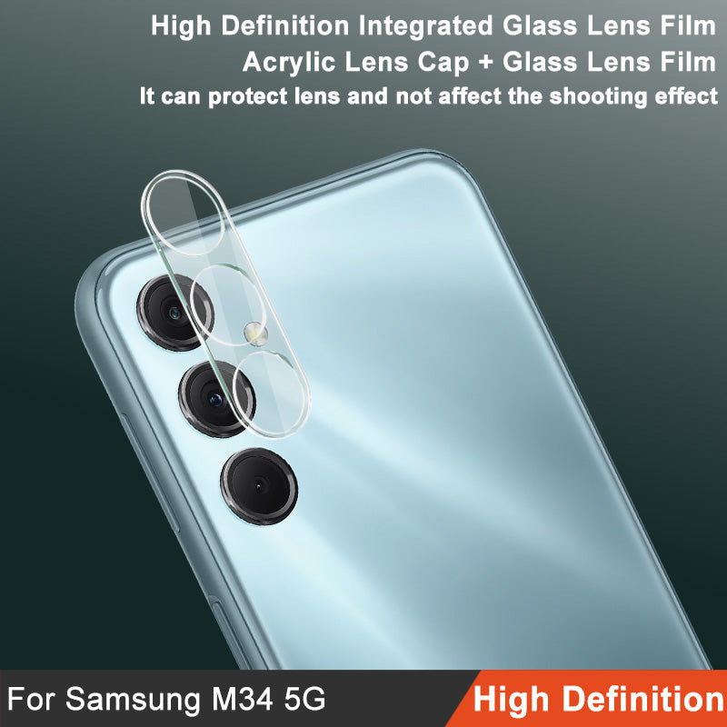 IMAK for Samsung Galaxy M34 5G / F34 5G Integrated Camera Lens Film Tempered Glass Lens Protector + Acrylic Lens Cap