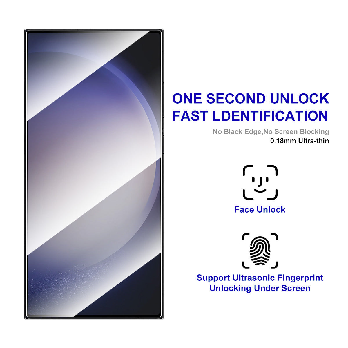 ENKAY HAT PRINCE for Samsung Galaxy S24 Ultra High Aluminum-silicon Glass Screen Protector (Fingerprint Unlock)