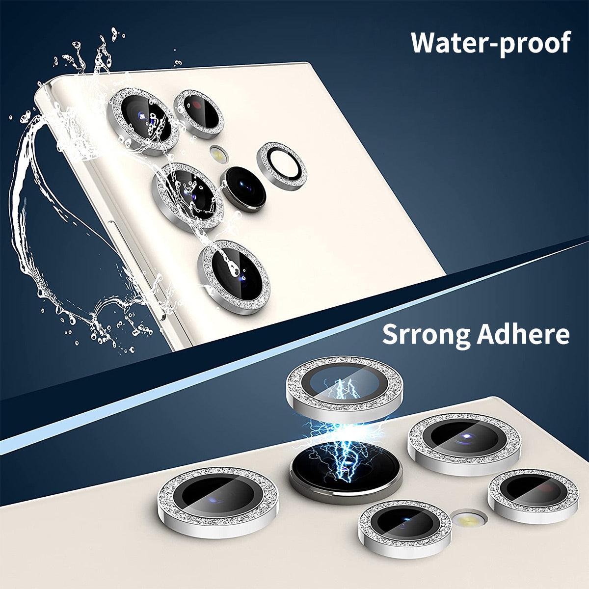 ENKAY HAT PRINCE For Samsung Galaxy S24 Ultra Camera Lens Protector Aluminum Alloy Glitter Ring Lens Film - Colorful