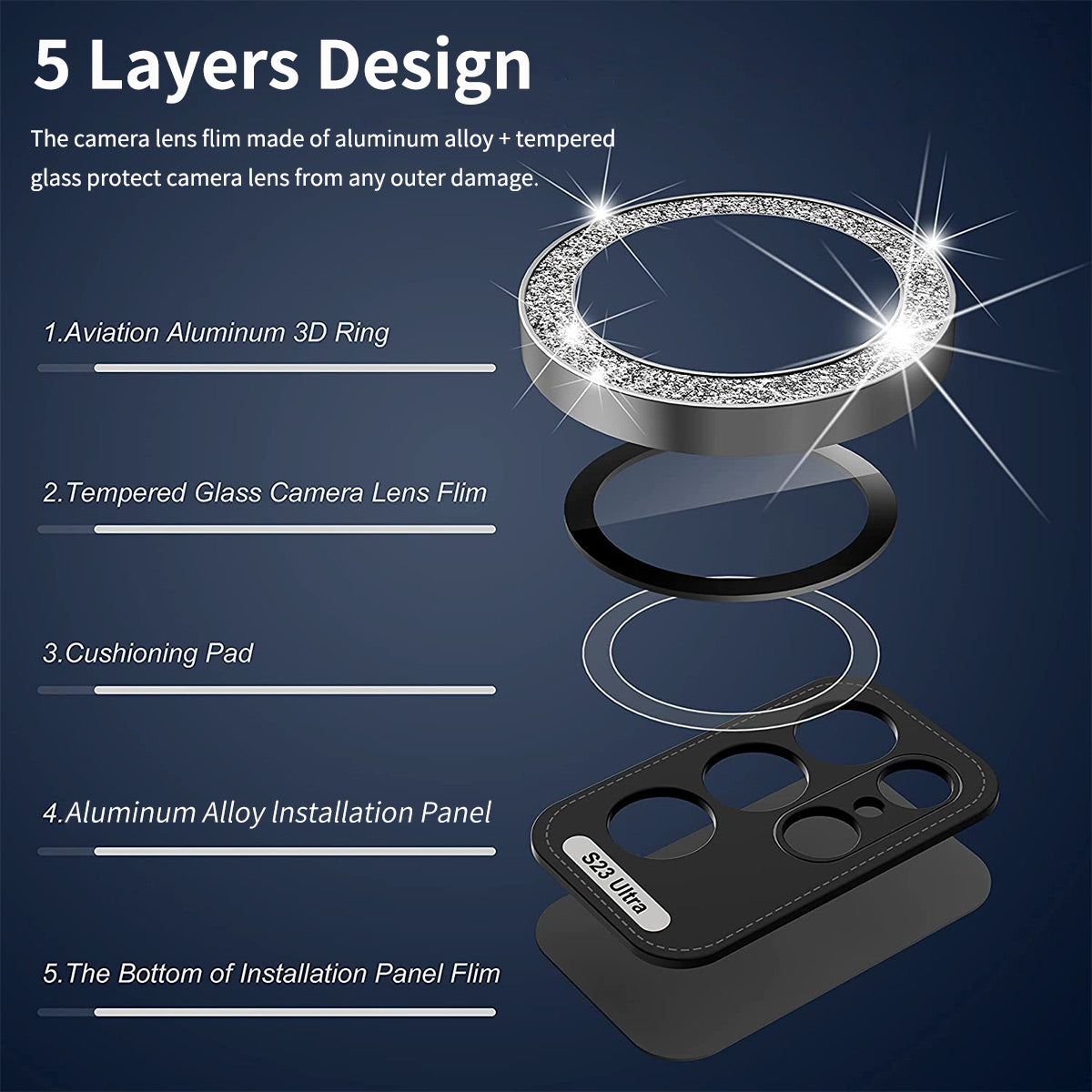 ENKAY HAT PRINCE For Samsung Galaxy S24+ Glitter Lens Film Individual Metal Camera Lens Protector - Colorful