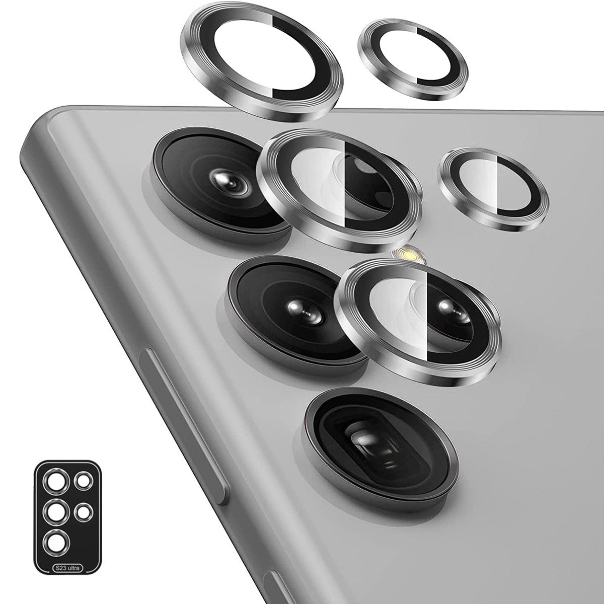 ENKAY HAT PRINCE For Samsung Galaxy S24 Ultra Camera Lens Protector 9H Tempered Glass, HD Clear - Grey