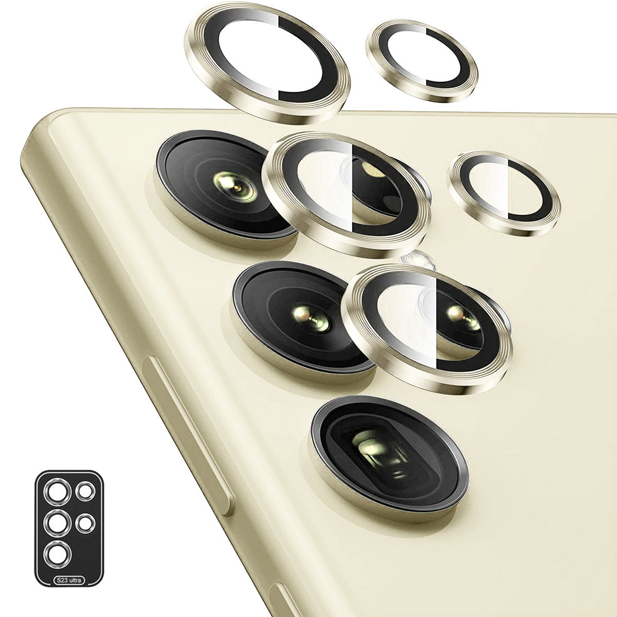 ENKAY HAT PRINCE For Samsung Galaxy S24 Ultra Camera Lens Protector 9H Tempered Glass, HD Clear - Yellow