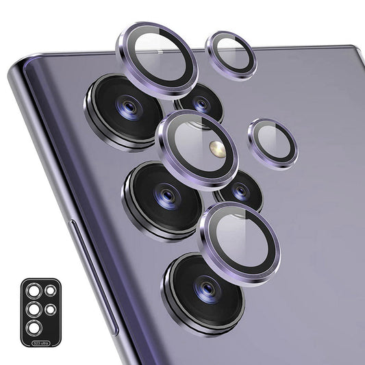 ENKAY HAT PRINCE For Samsung Galaxy S24 Ultra Camera Lens Protector 9H Tempered Glass, HD Clear - Purple