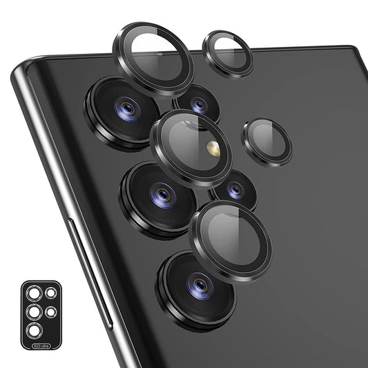 ENKAY HAT PRINCE For Samsung Galaxy S24 Ultra Camera Lens Protector 9H Tempered Glass, HD Clear - Black