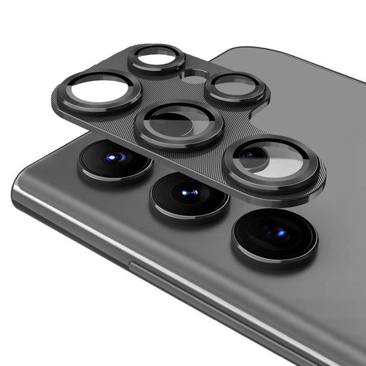 ENKAY HAT PRINCE For Samsung Galaxy S24 Ultra Camera Lens Protector Aluminium Alloy + Tempered Glass Anti-Scratch - Black