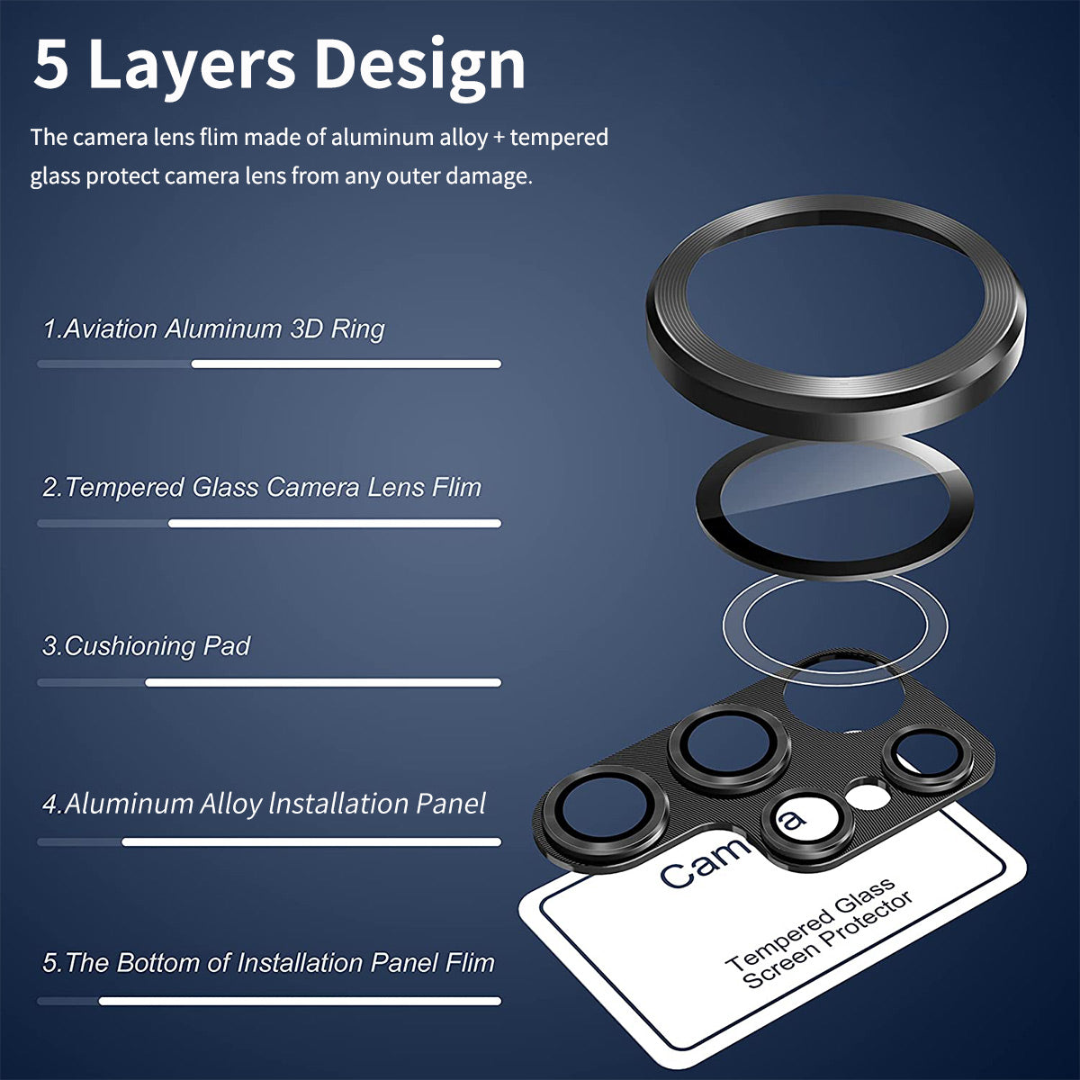 ENKAY HAT PRINCE For Samsung Galaxy S24 Ultra Camera Lens Protector Aluminium Alloy + Tempered Glass Anti-Scratch - Purple