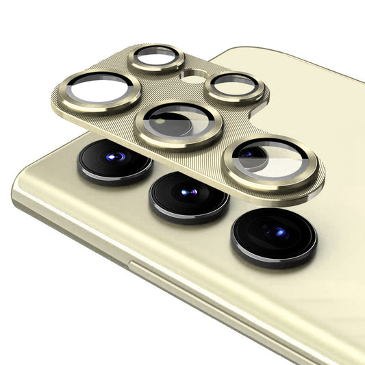 ENKAY HAT PRINCE For Samsung Galaxy S24 Ultra Camera Lens Protector Aluminium Alloy + Tempered Glass Anti-Scratch - Yellow