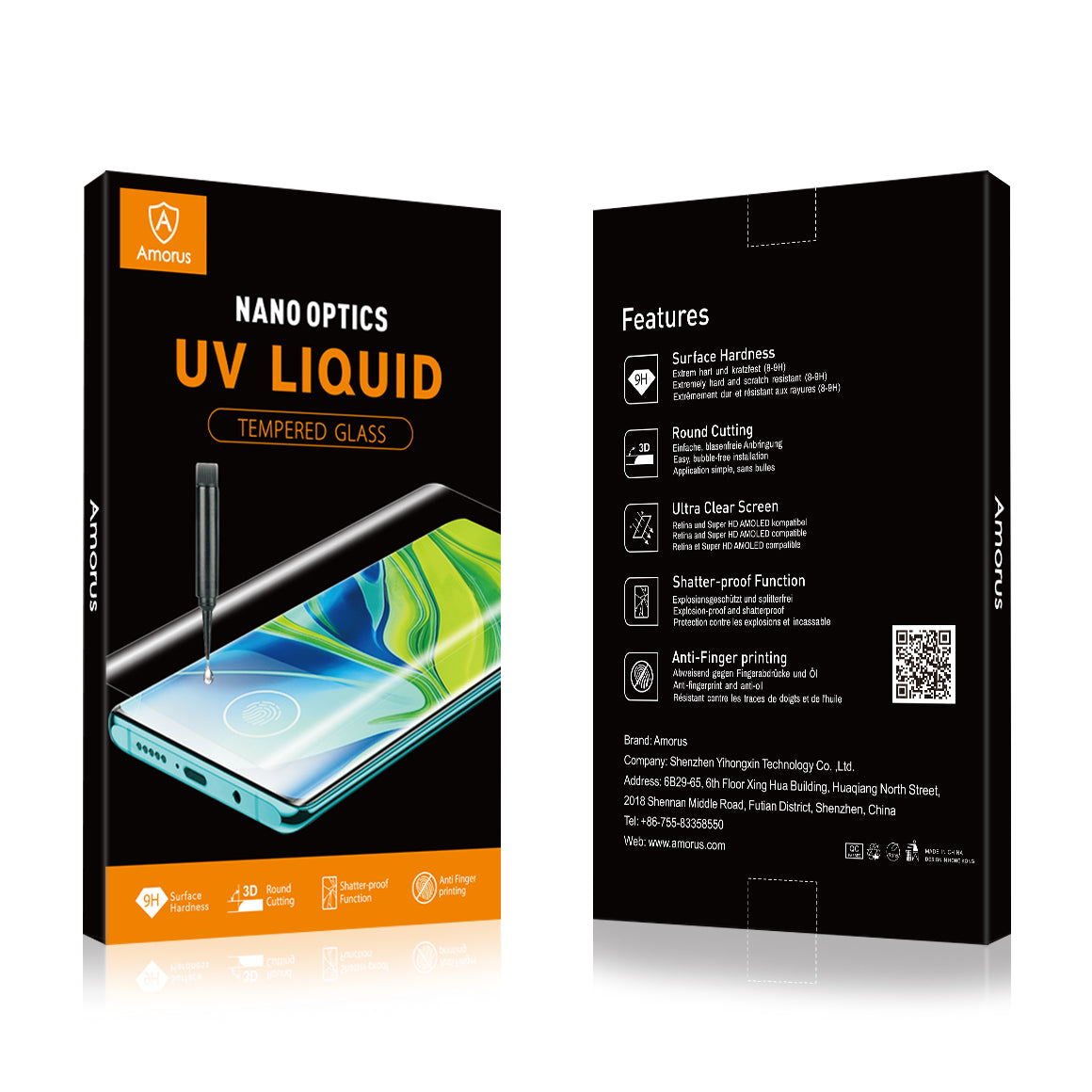 AMORUS For Samsung Galaxy S24 Ultra Screen Protector UV Liquid Adhesive Full Coverage 3D Curved Tempered Glass Film
