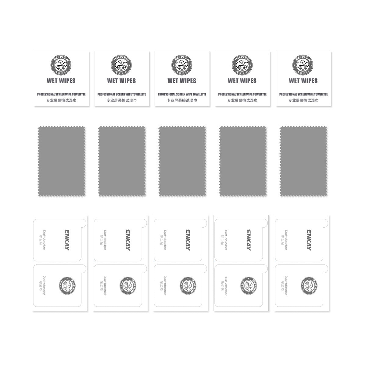 ENKAY HAT PRINCE 5Pcs for vivo Y16 4G Full Screen Protector Silk Printing High Aluminium-silicon Glass Film