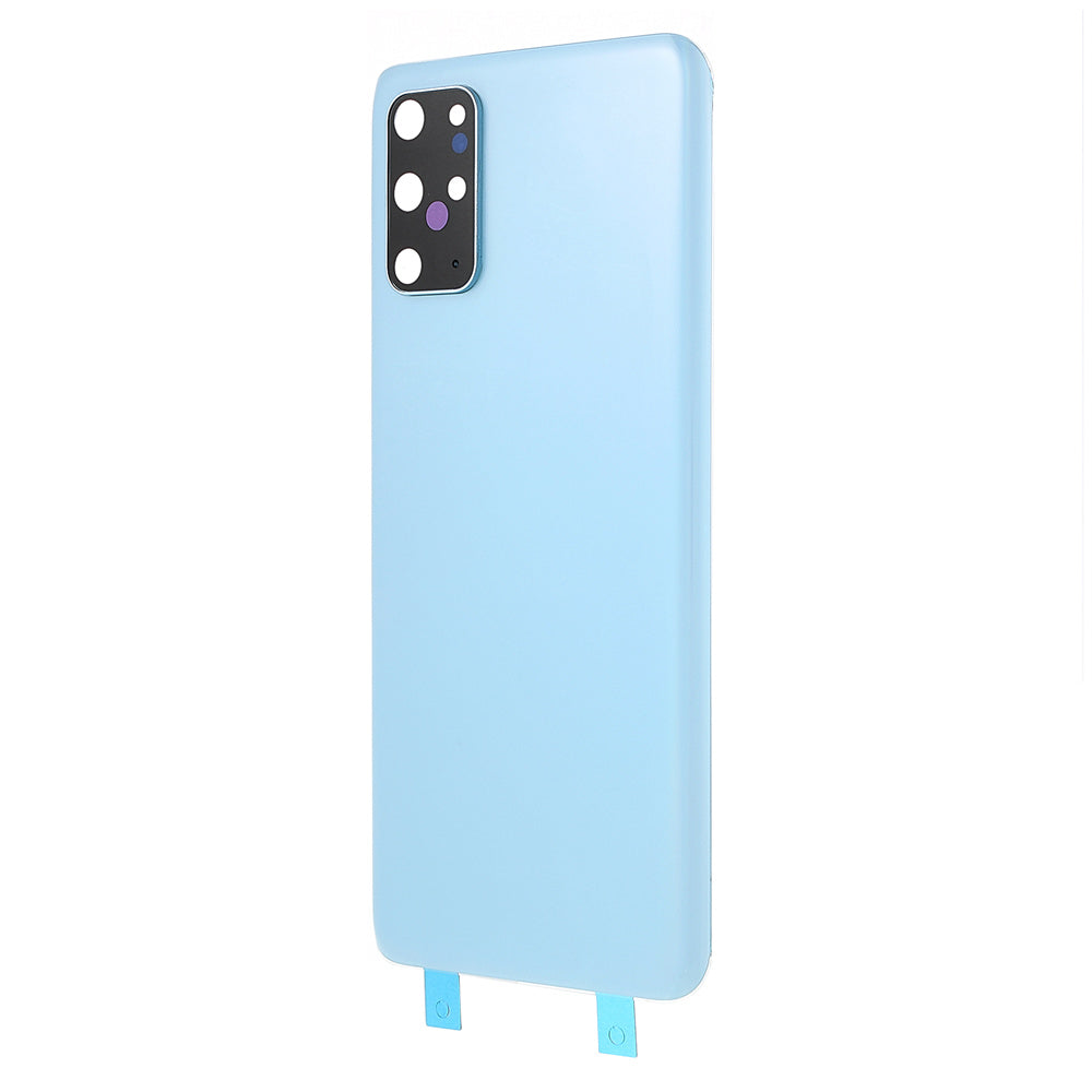 For Samsung Galaxy S20 Plus 4G G985 Battery Housing with Adhesive Sticker + Camera Lens Cover - Blue