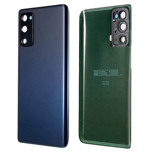 For Samsung Galaxy S20 FE G780  / S20 FE 5G G781 Battery Housing with Adhesive Sticker + Camera Lens Cover (without Logo) - Blue