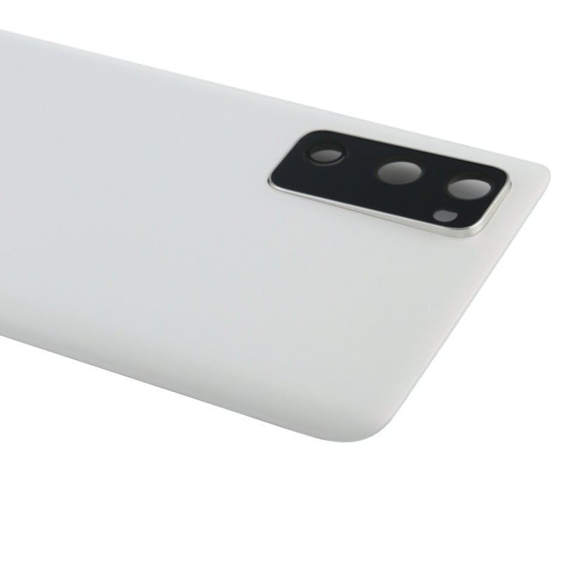 For Samsung Galaxy S20 FE G780  / S20 FE 5G G781 Battery Housing with Adhesive Sticker + Camera Lens Cover (without Logo) - White