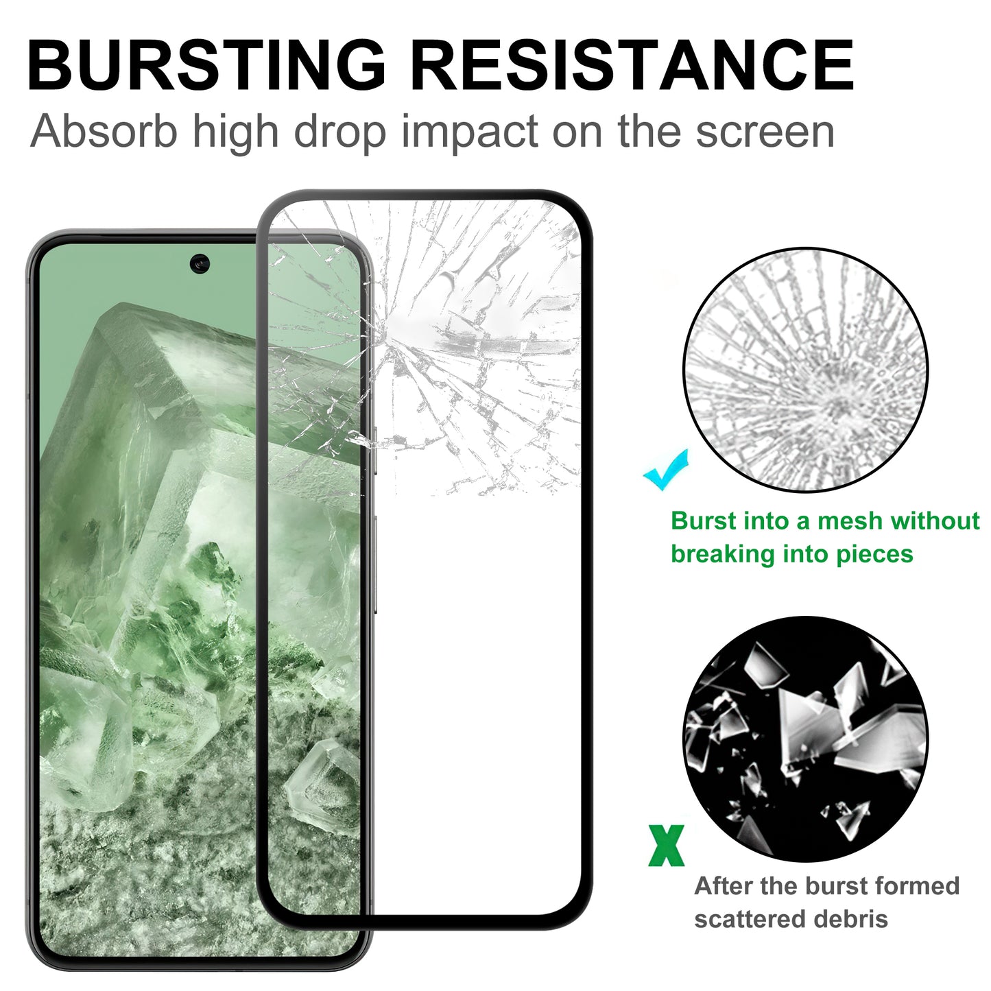 For Google Pixel 8a Screen Film  Black Edge AGC Glass HD Clear Screen Protector