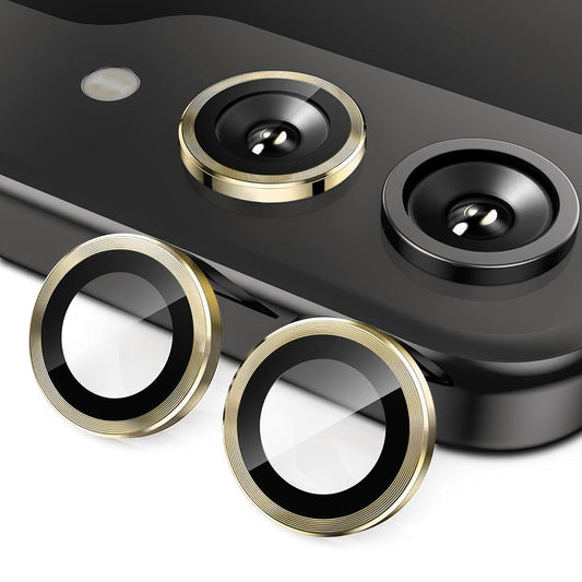 ENKAY HAT PRINCE For Samsung Galaxy Z Flip6 5G 1 Set Camera Lens Protector 9H Anti-fingerprint Rear Lens Film with Metal Ring - Gold