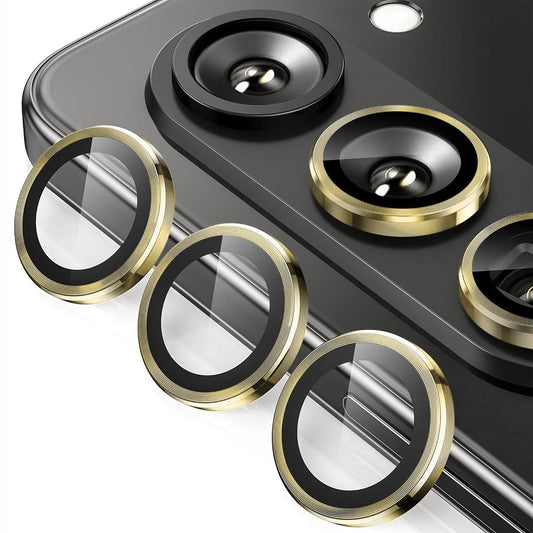 ENKAY HAT PRINCE For Samsung Galaxy Z Fold6 5G 1 Set Camera Lens Film Metal Ring Tempered Glass Lens Protector - Gold