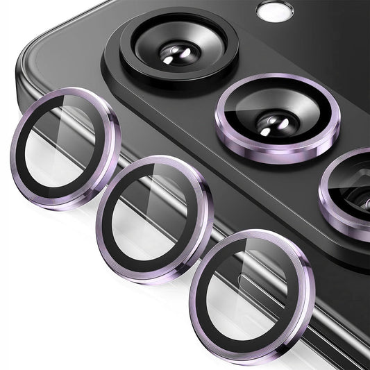 ENKAY HAT PRINCE For Samsung Galaxy Z Fold6 5G 1 Set Camera Lens Film Metal Ring Tempered Glass Lens Protector - Light Purple
