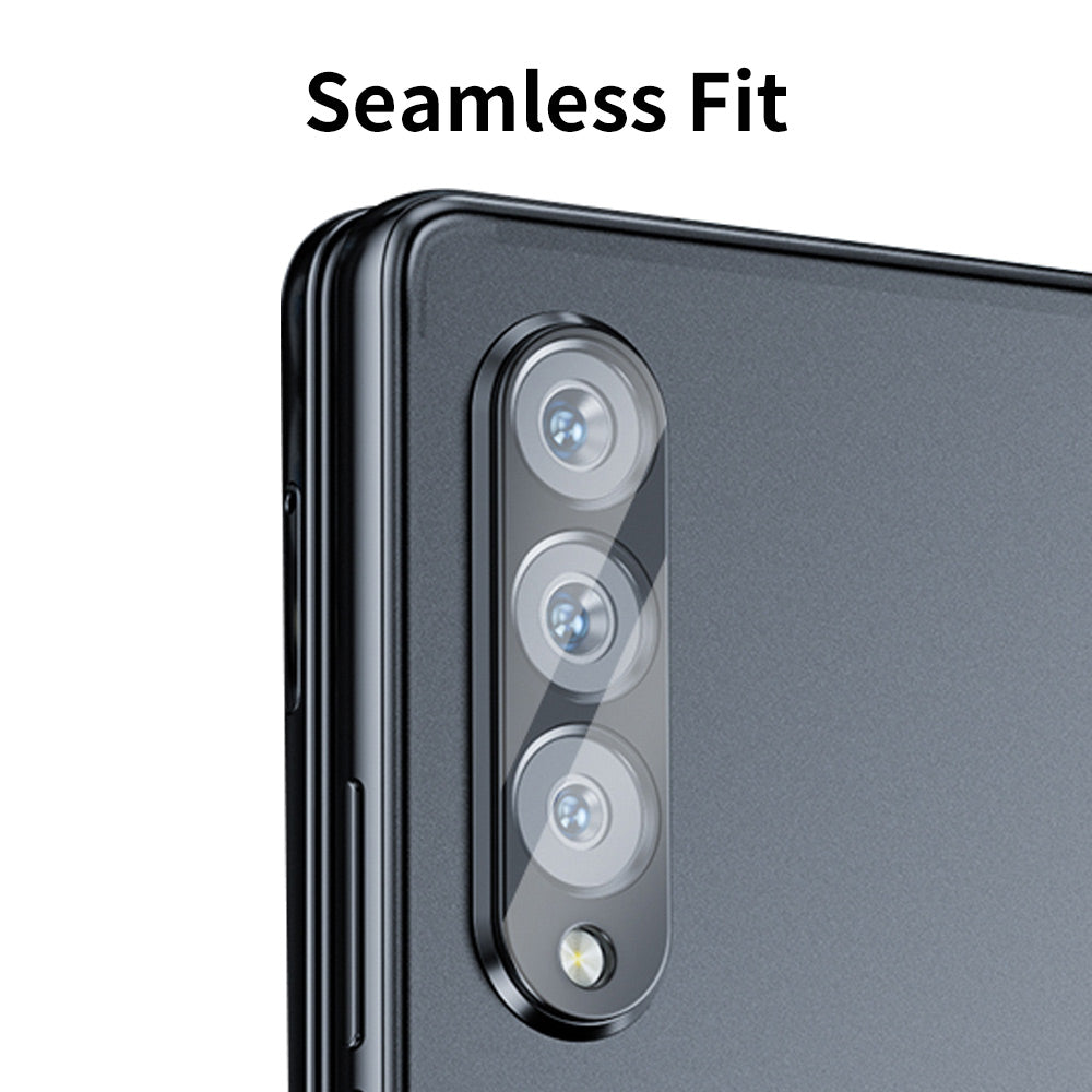 ENKAY HAT PRINCE 2Pcs For Samsung Galaxy Z Fold6 5G Camera Lens Protector Tempered Glass Phone Lens Film - Black