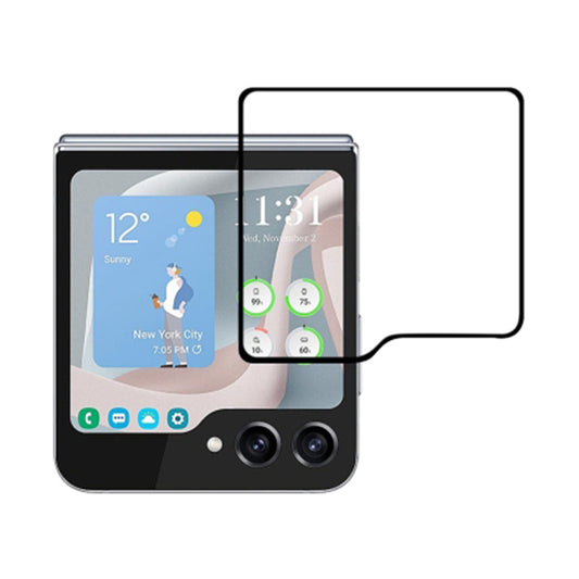 For Samsung Galaxy Z Flip6 5G Rear Small Screen Protector Silk Printing Tempered Glass Film