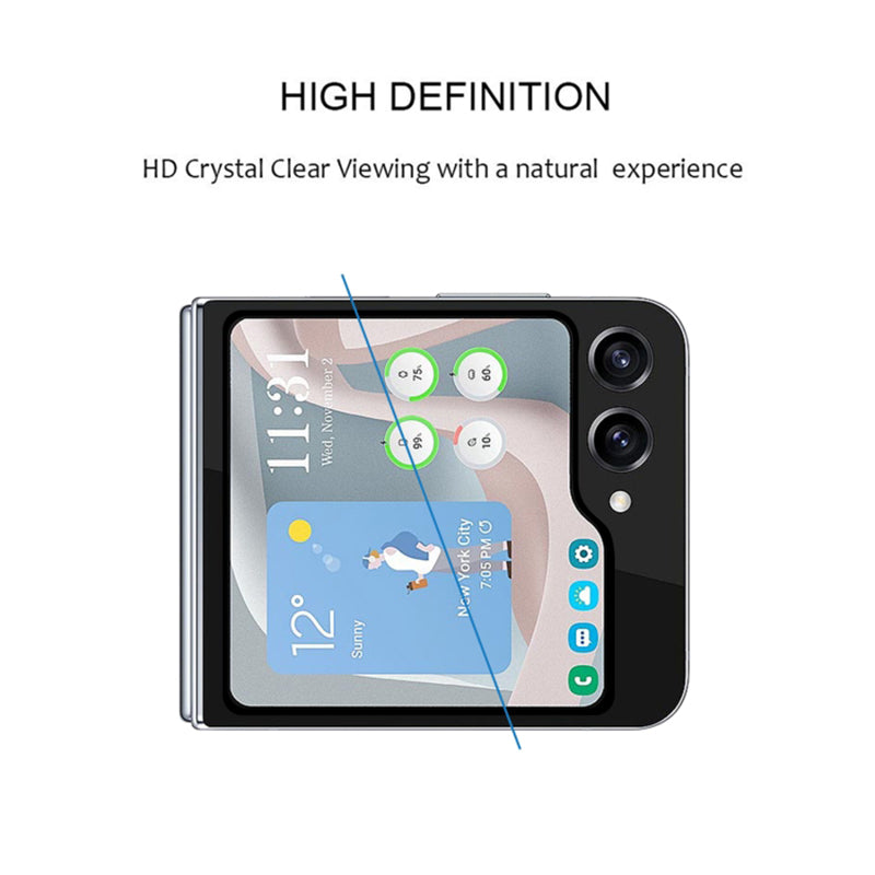 For Samsung Galaxy Z Flip6 5G Rear Small Screen Protector Silk Printing Tempered Glass Film